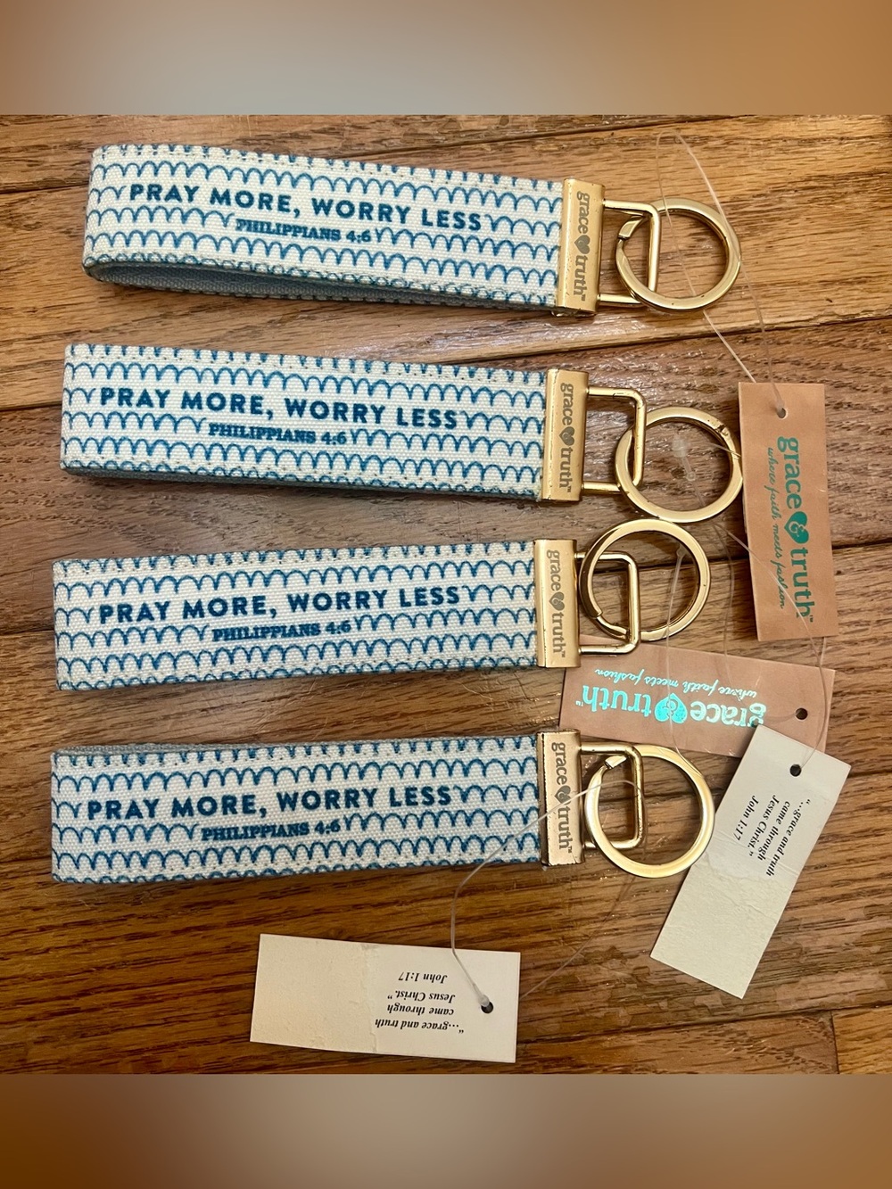 Grace & Truth wristlet keychains by Kerusso NWT 4 piece set